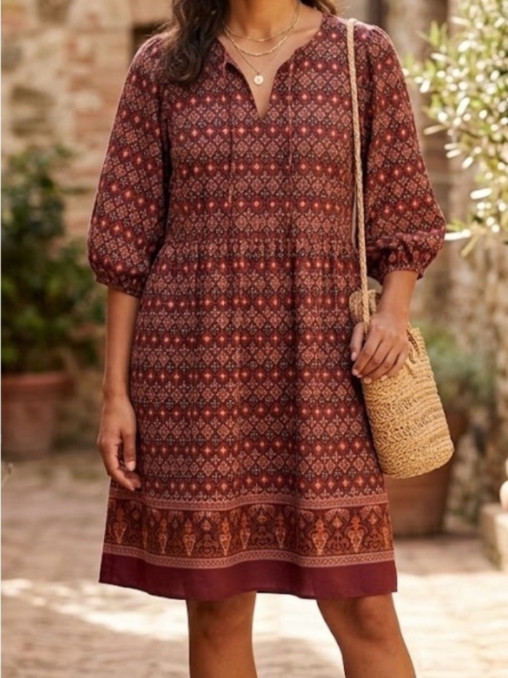 EMMA & MICHELE NWT Women's Red Geometric Print Dress XL